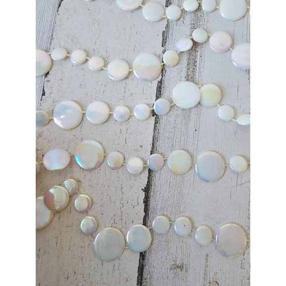 Circle iridescent Garland ivory white tree vintage unique - Picture 4 of 5